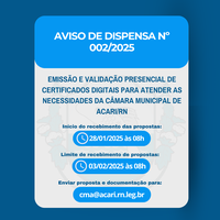 Aviso de Dispensa de Licitação nº 002/2025